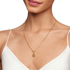 NWT DAVID YURMAN 18k Yellow Gold Star Of David Amulet With Center Diamond,22.3mm